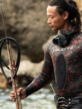 High-quality spearfishing gear for men, including wetsuits and fins