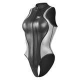12 Women's Siren Alpha Front Zip Sleeveless Bikini - Silver