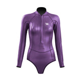 13 Women's Siren Front Zip Flat-Lock Bikini - Purple