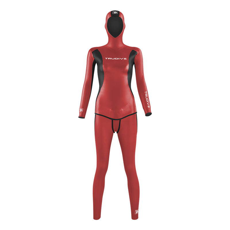 16 Women's Glide Skin Streamline Wetsuit Two-Tone - Red Black