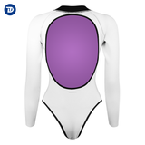 6 Women's Killer Whale Series Backless Wetsuit - White Black-2