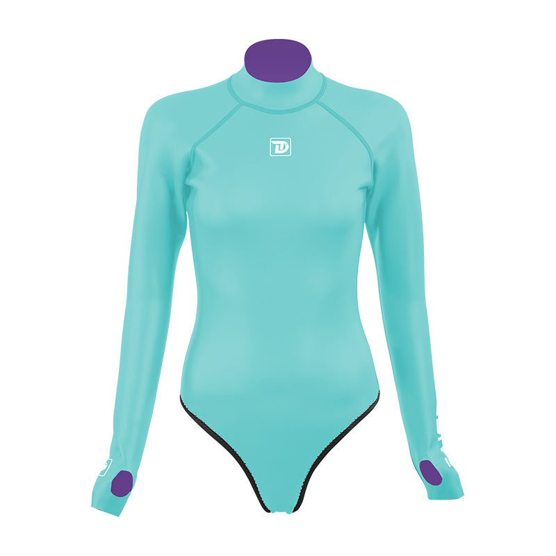 6 Women's Stretchy Open Back Bikini - Tiffany Blue