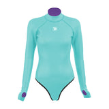 6 Women's Stretchy Open Back Bikini - Tiffany Blue