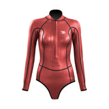 7 Women's Siren Front Zip Flat-Lock Bikini - Red