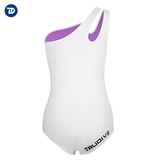 3 Women's Bikini Diagonal Shoulder Wetsuit - White-2