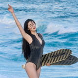 Black Bling Series Sleeveless Front-Zipper Bikini Wetsuit