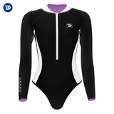 5 Women's Killer Whale Series Backless Wetsuit - Black White