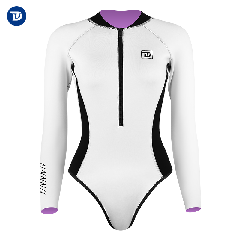 6 Women's Killer Whale Series Backless Wetsuit - White Black