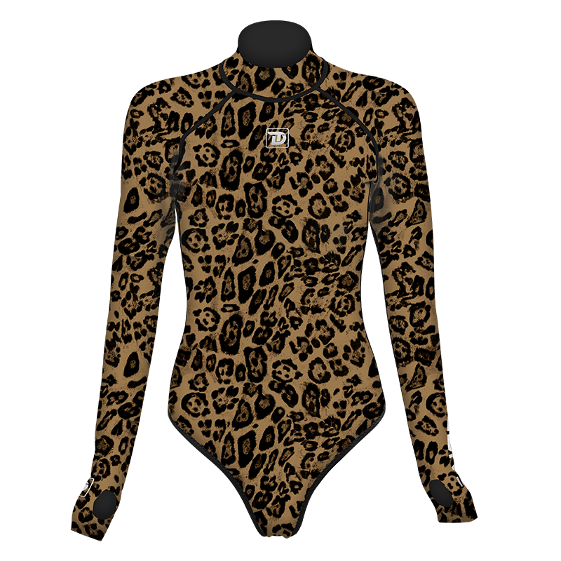 Women's Leopard Bikini Backless Wetsuits - Model