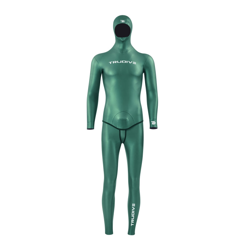 6 TruDive Men's Glide Skin Classic Freediving Wetsuit - Green 