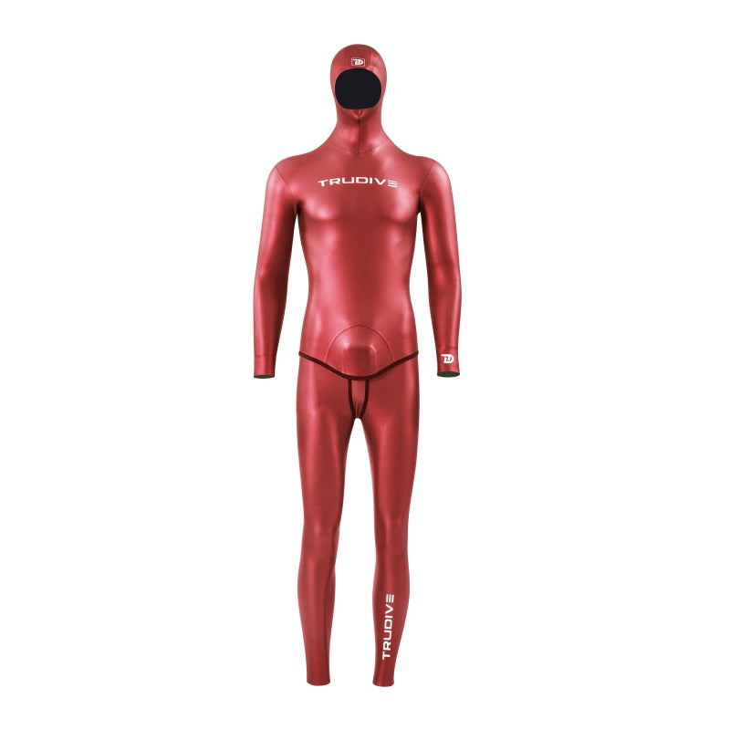 9 TruDive Men's Glide Skin Classic Freediving Wetsuit - Red
