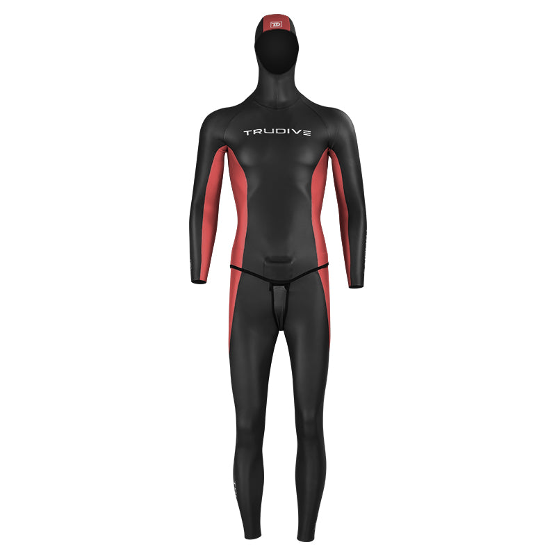 6 Men's Glide Skin Streamline Wetsuit Two-Tone - Black Red
