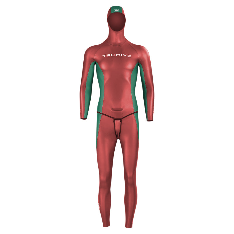 9 Men's Glide Skin Streamline Wetsuit Two-Tone - Red Green