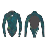 Turquoise Snake Skin Pattern Longsleeve Bikini Wetsuit